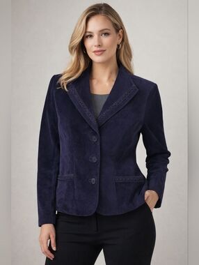 Vintage Danier Leather Blazer Jacket Tailored Classic 3 Button